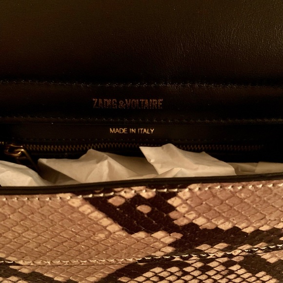zadig voltaire Kate Wild Bag Snake Print Leather Beige Detachable Chain SOLD OUT - Picture 5 of 11
